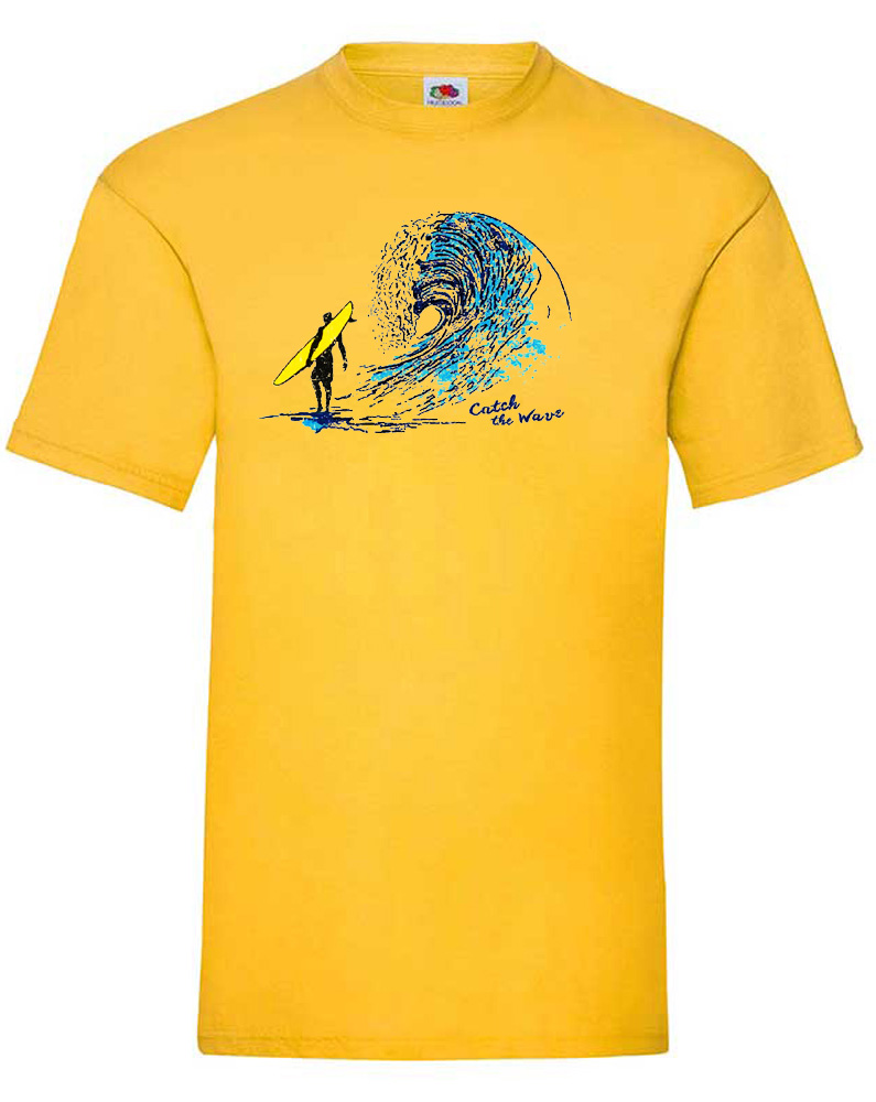 FRUIT OF THE LOOM T-shirt με στάμπα A155 ΚΙΤΡΙΝΟ