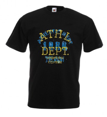 ΜΑΥΡΟ t-shirt FRUIT OF THE LOOM με στάμπα Athl Dept