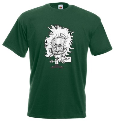 ΠΡΑΣΙΝΟ ΣΚΟΥΡΟ t-shirt FRUIT OF THE LOOM με στάμπα Αϊνστάιν 
