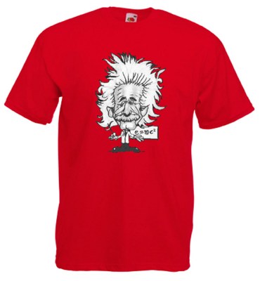 ΚΟΚΚΙΝΟ t-shirt FRUIT OF THE LOOM με στάμπα Αϊνστάιν 