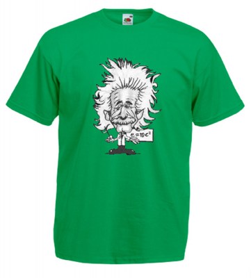 ΠΡΑΣΙΝΟ t-shirt FRUIT OF THE LOOM με στάμπα Αϊνστάιν 