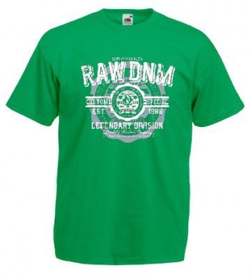 ΠΡΑΣΙΝΟ t-shirt FRUIT OF THE LOOM με στάμπα RAW DNM