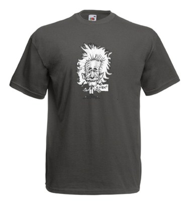 ΓΚΡΙ t-shirt FRUIT OF THE LOOM με στάμπα Αϊνστάιν 