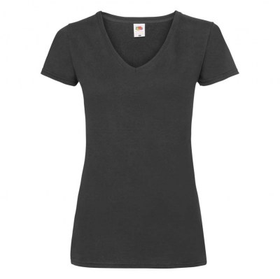 ΜΑΥΡΟ Γυναικείο Μπλουζάκι με V λαιμόκοψη lady-fit-valuweight-v-neck