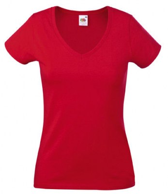 ΚΟΚΚΙΝΟ Γυναικείο Μπλουζάκι με V λαιμόκοψη lady-fit-valuweight-v-neck