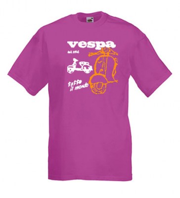 ΦΟΥΞΙΑ t-shirt FRUIT OF THE LOOM με στάμπα VESPA
