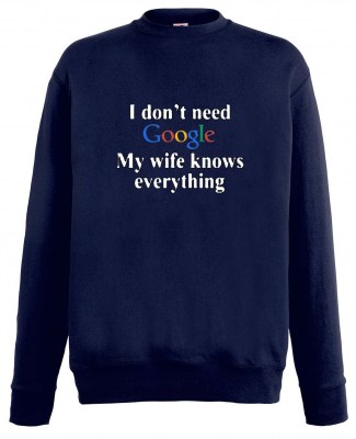 ΜΠΛΕ ΣΚΟΥΡΟ ΦΟΥΤΕΡ FRUIT OF THE LOOM Lightweight με στάμπα GOOGLE - WIFE