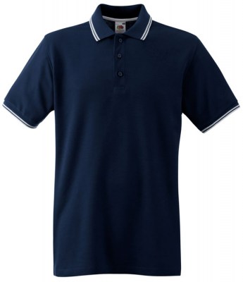 ΜΠΛΕ ΣΚΟΥΡΟ/ΛΕΥΚΟ FRUIT OF THE LOOM Polo Premium Tipped