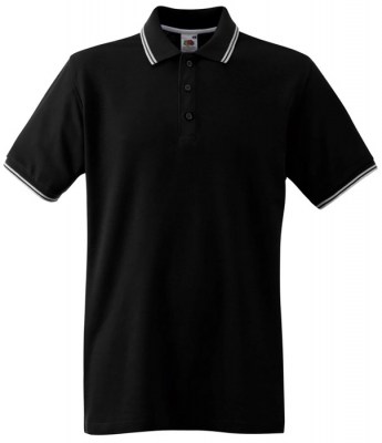 ΜΑΥΡΟ/ΛΕΥΚΟ FRUIT OF THE LOOM Polo Premium Tipped 3XL