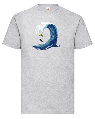 FRUIT OF THE LOOM T-shirt με στάμπα A154 ΓΚΡΙ ΜΕΛΑΝΖΕ 