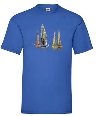 FRUIT OF THE LOOM T-shirt με στάμπα A164 ΜΠΛΕ ΡΟΥΑ 