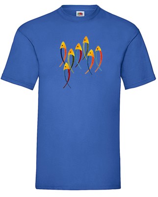 FRUIT OF THE LOOM T-shirt με στάμπα A179 ΜΠΛΕ ΡΟΥΑ