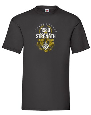 FRUIT OF THE LOOM T-shirt με στάμπα A8735 ΜΑΥΡΟ