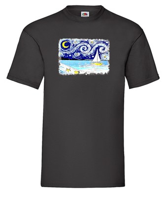 FRUIT OF THE LOOM T-shirt με στάμπα ART277 ΜΑΥΡΟ