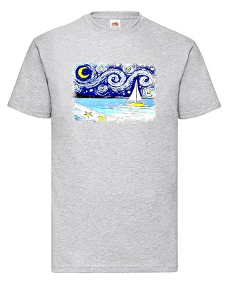 FRUIT OF THE LOOM T-shirt με στάμπα ART277 ΓΚΡΙ ΜΕΛΑΝΖΕ