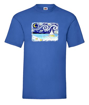 FRUIT OF THE LOOM T-shirt με στάμπα ART277 ΜΠΛΕ ΡΟΥΑ 