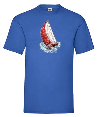 FRUIT OF THE LOOM T-shirt με στάμπα ART342 ΜΠΛΕ ΡΟΥΑ 