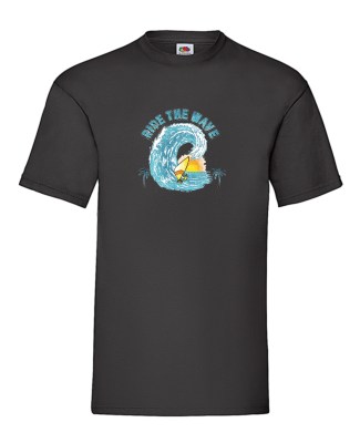 FRUIT OF THE LOOM T-shirt με στάμπα ART361 ΜΑΥΡΟ 