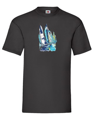 FRUIT OF THE LOOM T-shirt με στάμπα K1199 ΜΑΥΡΟ