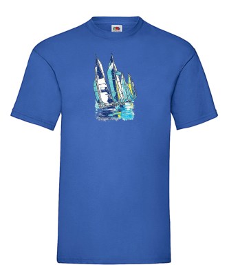 FRUIT OF THE LOOM T-shirt με στάμπα K1199 ΜΠΛΕ ΡΟΥΑ