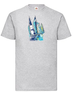 FRUIT OF THE LOOM T-shirt με στάμπα K1199 ΓΚΡΙ ΜΕΛΑΝΖΕ