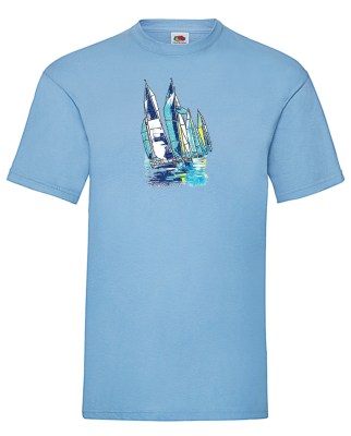 FRUIT OF THE LOOM T-shirt με στάμπα K1199 ΓΑΛΑΖΙΟ