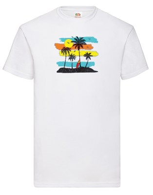 FRUIT OF THE LOOM T-shirt με στάμπα K1496 ΛΕΥΚΟ