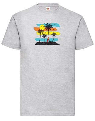 FRUIT OF THE LOOM T-shirt με στάμπα K1496 ΓΚΡΙ ΜΕΛΑΝΖΕ