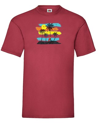 FRUIT OF THE LOOM T-shirt με στάμπα K1496 ΒΑΘΥ ΚΟΚΚΙΝΟ