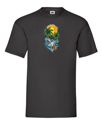 FRUIT OF THE LOOM T-shirt με στάμπα K1497 ΜΑΥΡΟ