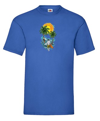 FRUIT OF THE LOOM T-shirt με στάμπα K1497 ΜΠΛΕ ΡΟΥΑ