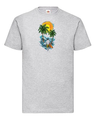 FRUIT OF THE LOOM T-shirt με στάμπα K1497 ΓΚΡΙ ΜΕΛΑΝΖΕ