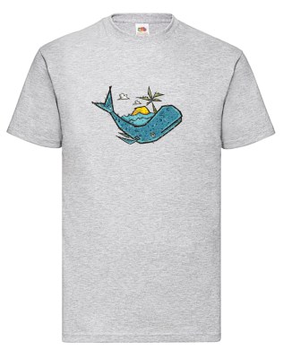 FRUIT OF THE LOOM T-shirt με στάμπα K2115 ΓΚΡΙ ΜΕΛΑΝΖΕ