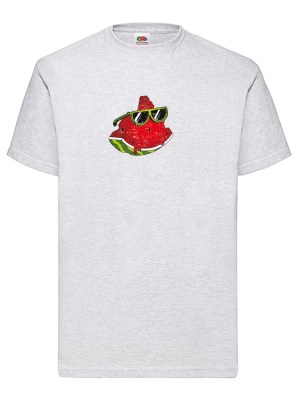 FRUIT OF THE LOOM T-shirt με στάμπα K2505 ΓΚΡΙ ΜΕΛΑΝΖΕ