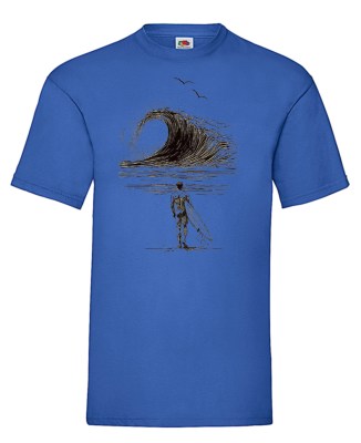 FRUIT OF THE LOOM T-shirt με στάμπα K304 ΜΠΛΕ ΡΟΥΑ