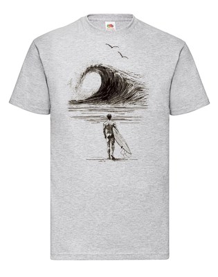 FRUIT OF THE LOOM T-shirt με στάμπα K304 ΓΚΡΙ ΜΕΛΑΝΖΕ