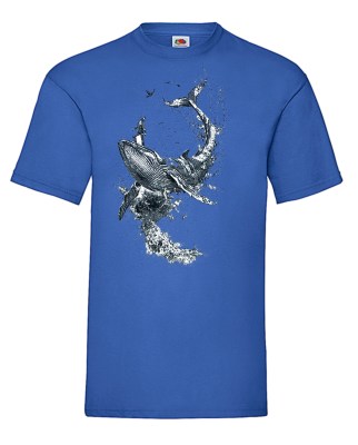 FRUIT OF THE LOOM T-shirt με στάμπα K309 ΜΠΛΕ ΡΟΥΑ 