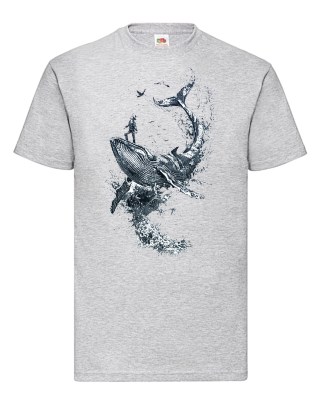 FRUIT OF THE LOOM T-shirt με στάμπα K309 ΓΚΡΙ ΜΕΛΑΝΖΕ