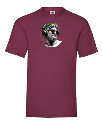 FRUIT OF THE LOOM T-shirt με στάμπα K3253 ΜΠΟΡΝΤΩ