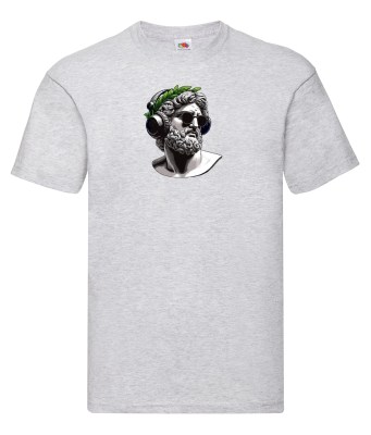 FRUIT OF THE LOOM T-shirt με στάμπα K3253 ΓΚΡΙ ΜΕΛΑΝΖΕ