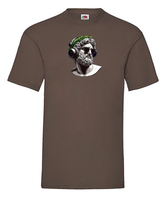 FRUIT OF THE LOOM T-shirt με στάμπα K3253 ΚΑΦΕ