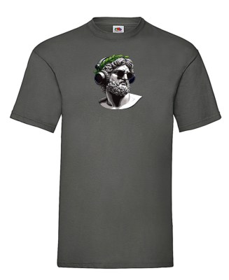 FRUIT OF THE LOOM T-shirt με στάμπα K3253 ΓΚΡΙ ΣΚΟΥΡΟ