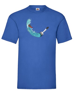 FRUIT OF THE LOOM T-shirt με στάμπα K5492 ΜΠΛΕ ΡΟΥΑ 