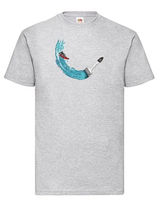 FRUIT OF THE LOOM T-shirt με στάμπα K5492 ΓΚΡΙ ΜΕΛΑΝΖΕ