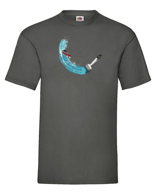 FRUIT OF THE LOOM T-shirt με στάμπα K5492 ΓΚΡΙ ΣΚΟΥΡΟ