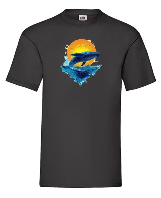 FRUIT OF THE LOOM T-shirt με στάμπα K5497 ΜΑΥΡΟ