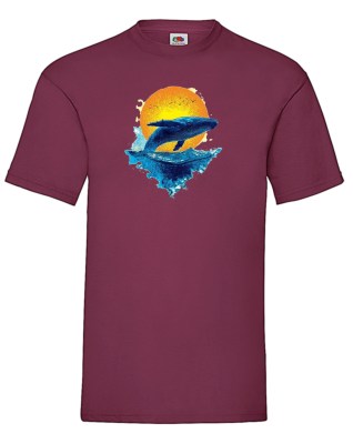 FRUIT OF THE LOOM T-shirt με στάμπα K5497 ΜΠΟΡΝΤΩ