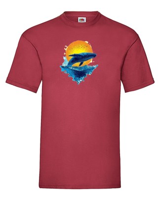 FRUIT OF THE LOOM T-shirt με στάμπα K5497 ΒΑΘΥ ΚΟΚΚΙΝΟ