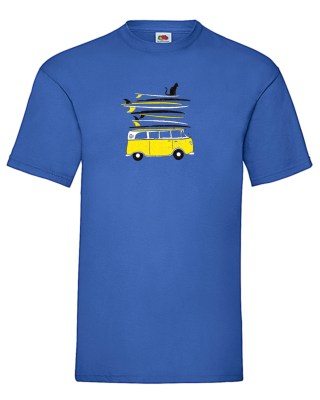 FRUIT OF THE LOOM T-shirt με στάμπα K6104 ΜΠΛΕ ΡΟΥΑ