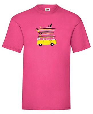 FRUIT OF THE LOOM T-shirt με στάμπα K6104 ΦΟΥΞΙΑ